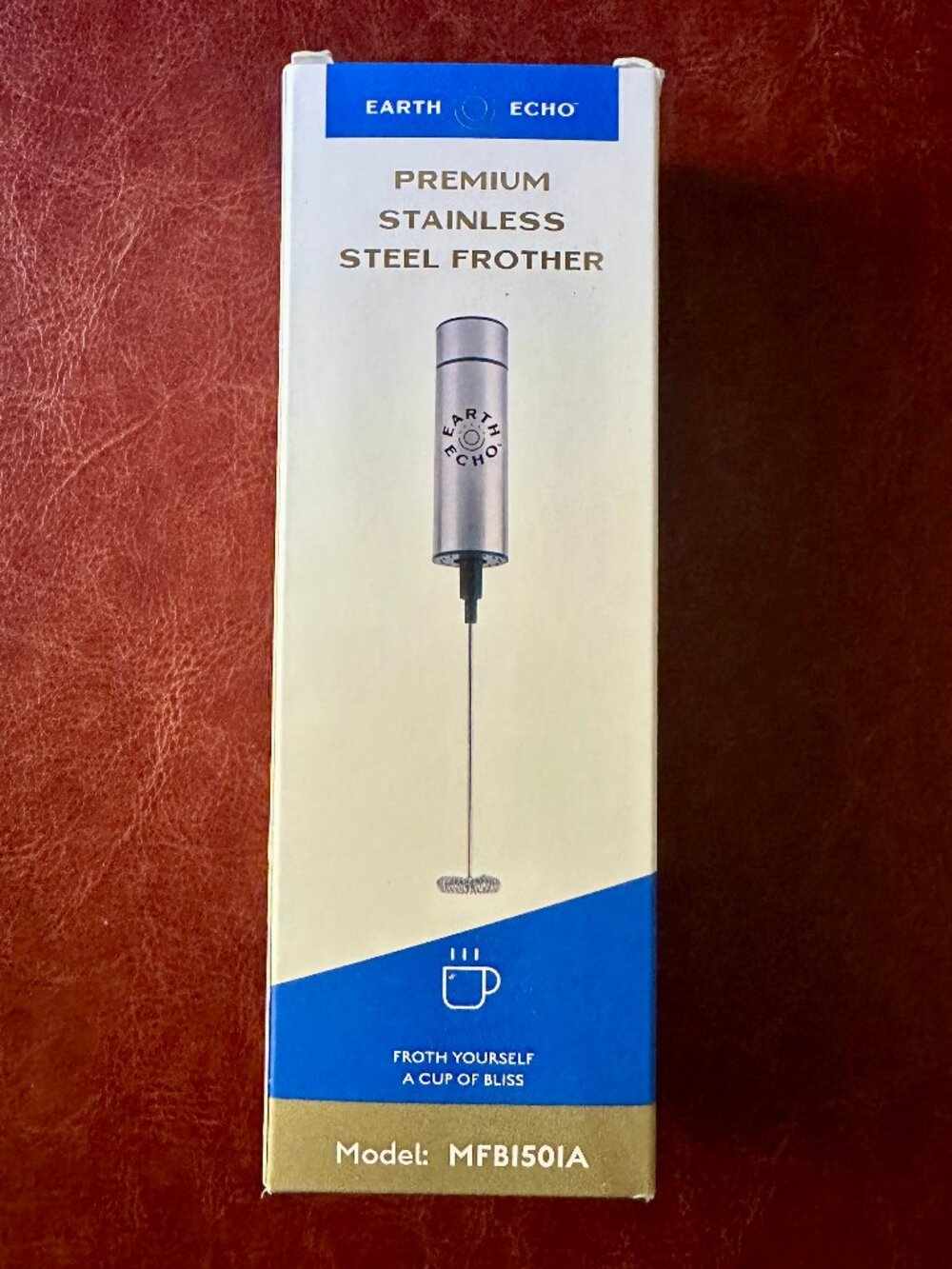 BRAND NEW IN BOX! EARTH ECHO PREMIUM STAINLESS STEEL FROTHER